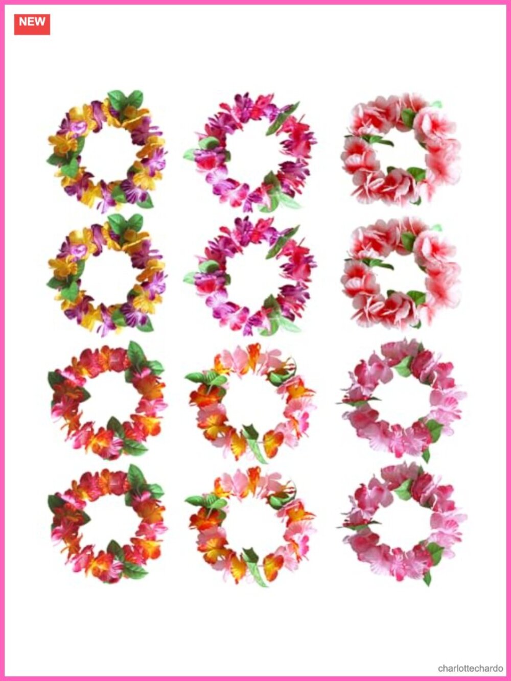 Hawaiian Headbands 12 Pc Luau Tropical Leaf Flower Wreath Party Hair Accessories